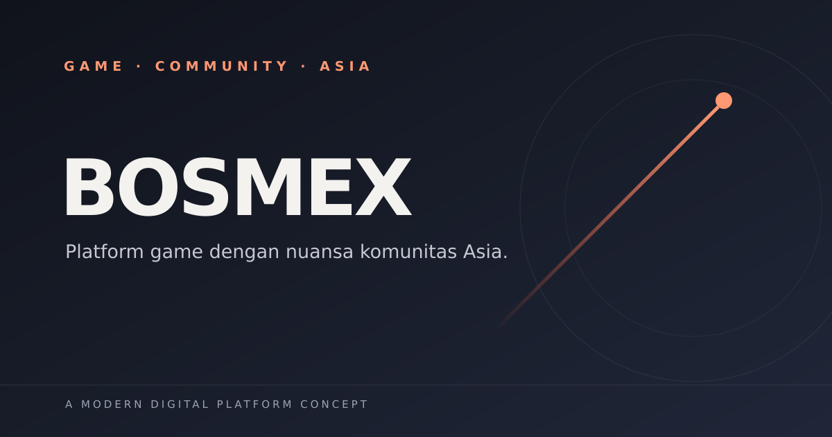 Karya visual identitas BOSMEX dengan aksen jejak meteor di atas latar gelap